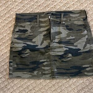 Express Green Camouflage Mini Skirt